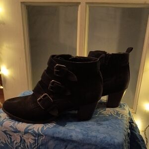 Target Women's Triple Buckle Black Ankle Booties